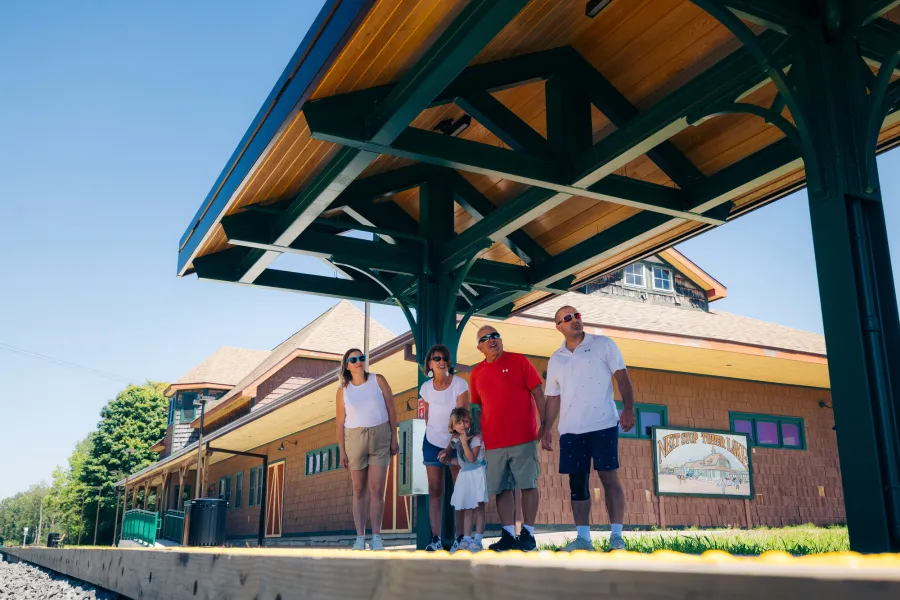 People waiting at the train station