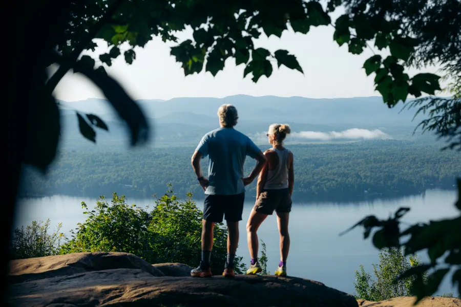 A couple at the summit of Panther Mountain.