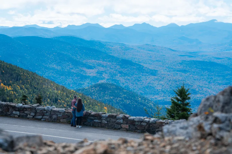 Someone looking at the mountain from a high-elevation highway