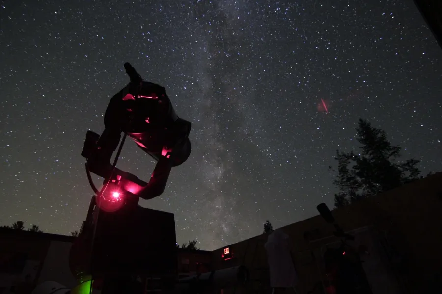A telescope at night
