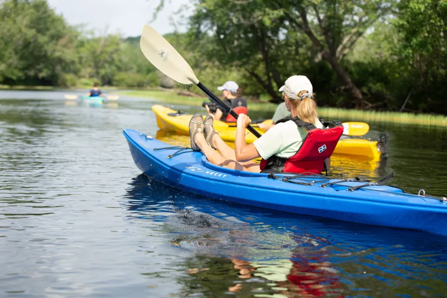 Paddling on Raquette Lake.