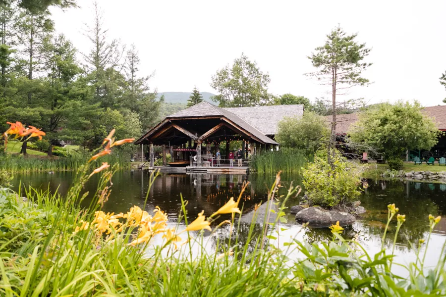 Summer views of the Adirondack Experience museum.