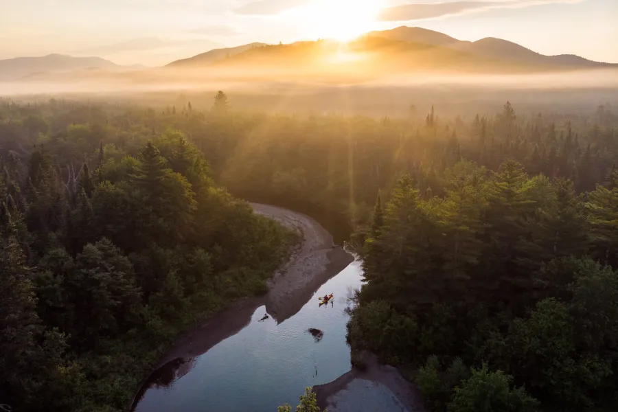 Opalescent river paddling in Newcomb.