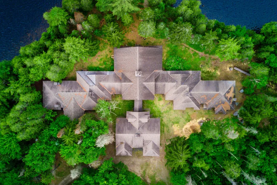 Camp Santanoni Historic Area views during summer.