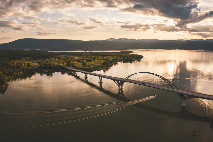 The Lake Champlain Bridge.