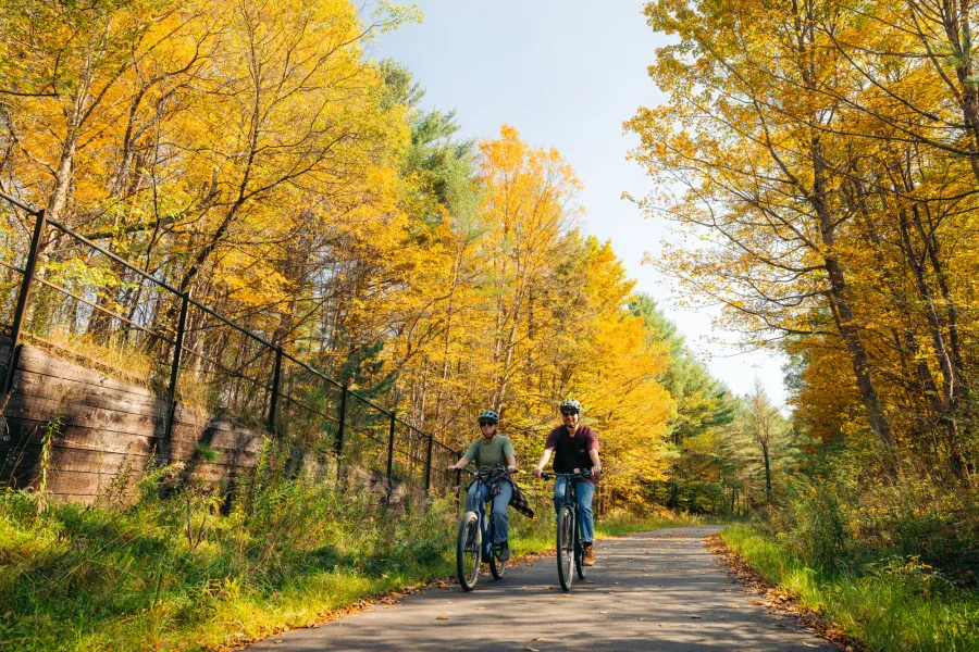 A couple on the Adirondack Rail Trail