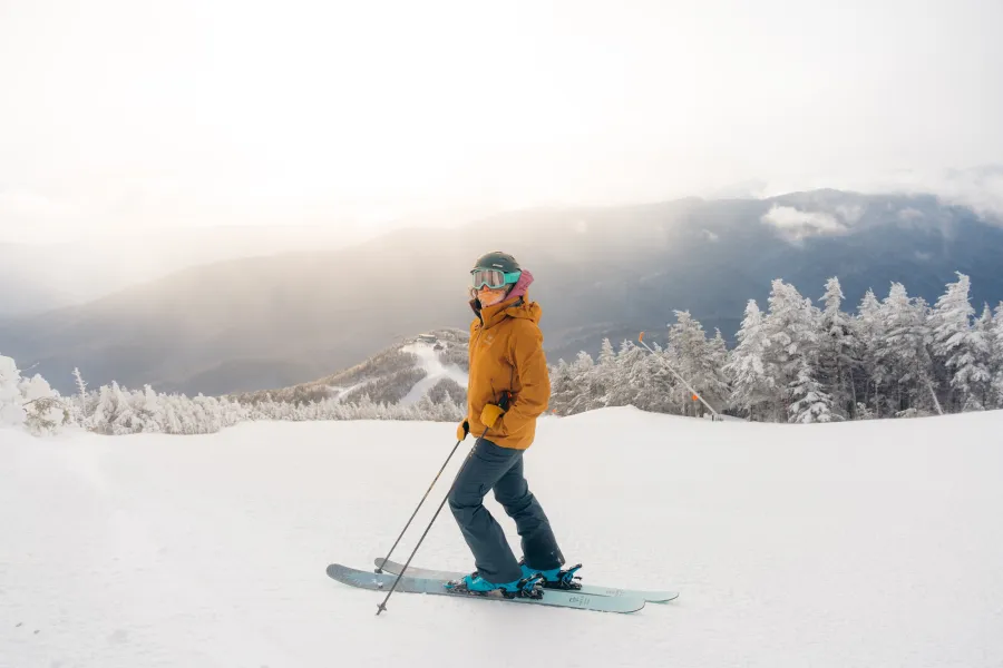 A solo skier