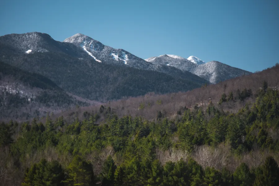 Mountains in the spring, with some snow still present