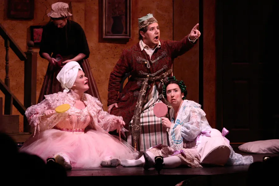 A play with actors dressed up in period clothes