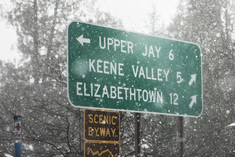 A highway road in the winter.