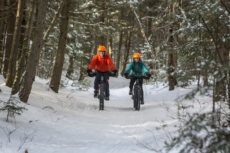 Fat tire biking the Blueberry Hill Trails.