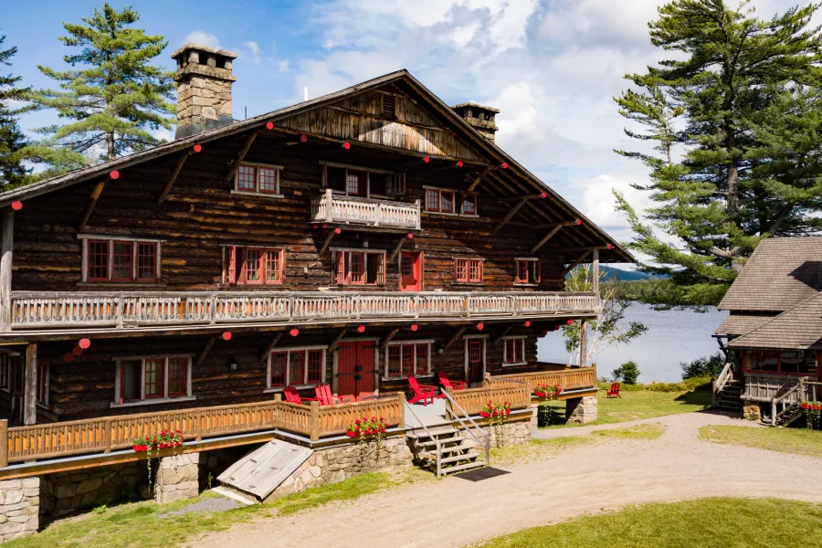 An Adirondack Great Camp on the water