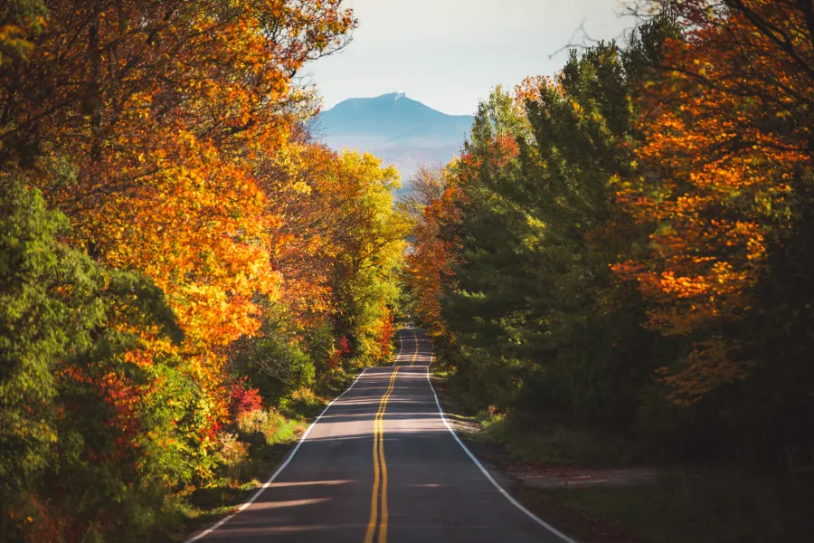 Fall scenic drive in the Adirondacks.