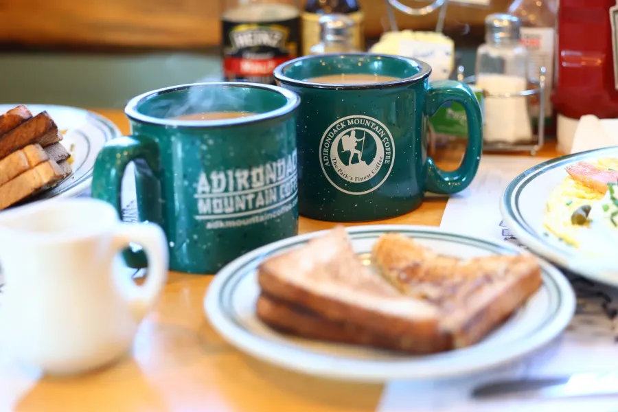 Dining at Adirondack Mountain Coffee Cafe.