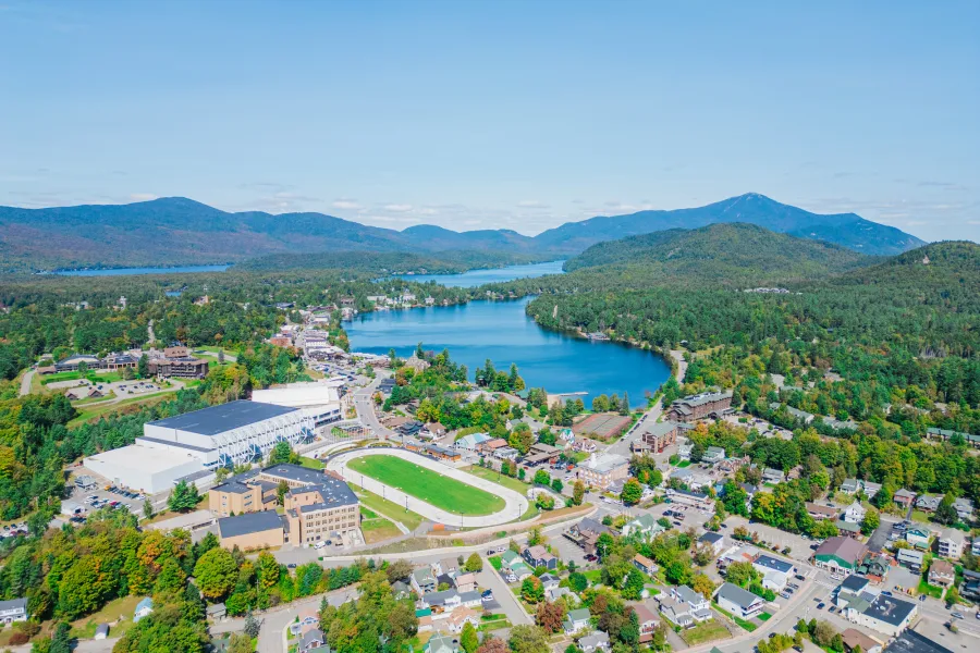 Aerial view of Lake Placid