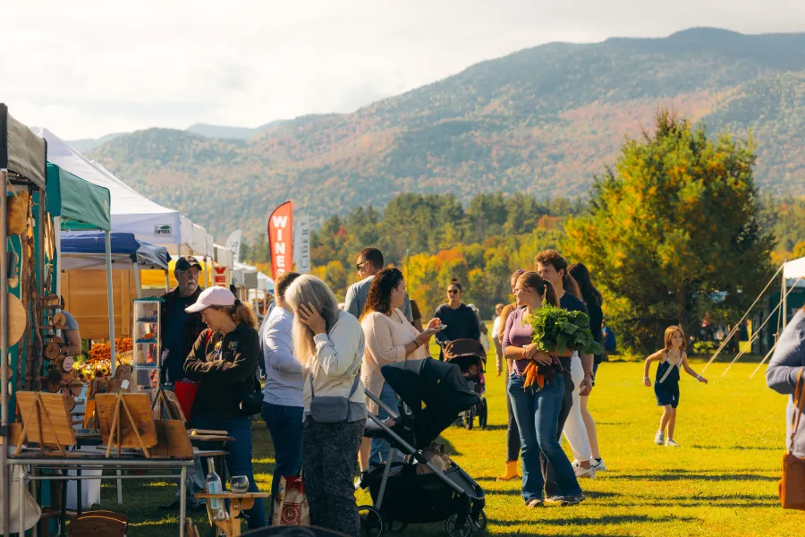 The Keene Valley Farmers' Market in fall.