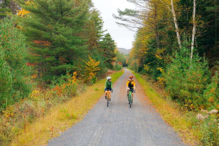 Ray Brook rail trail in the fall.