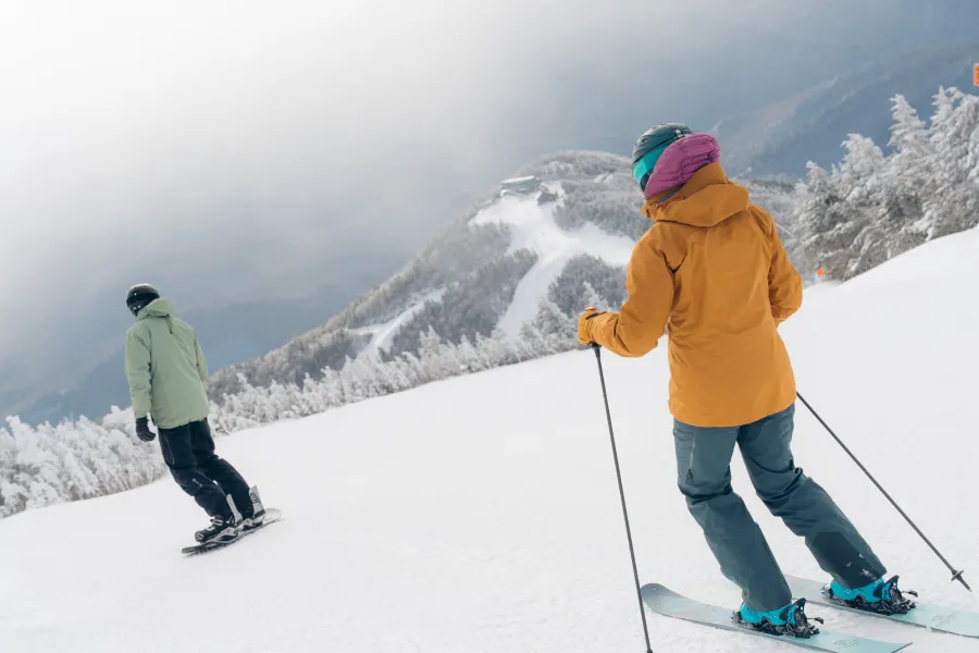 Skiers on Whiteface Mountain