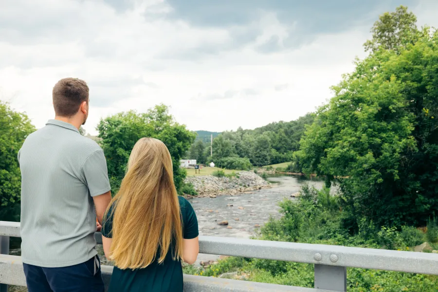 A couple in Au Sable Forks in summer.