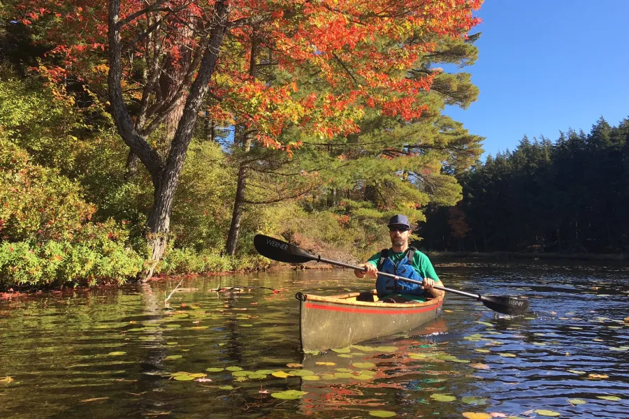 Paddling in the fall.