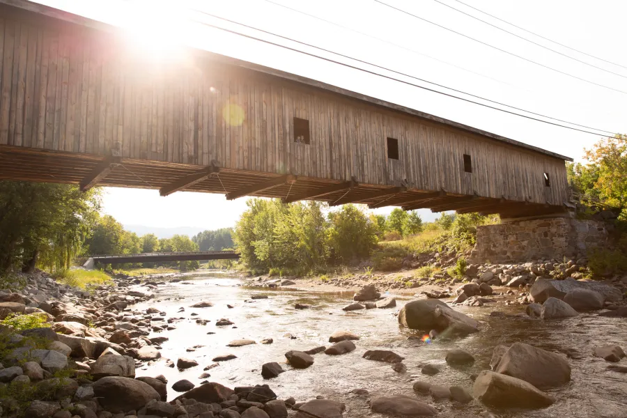 Jay Covered Bridge in Jay, New York.