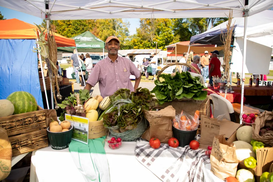 A farm stand at the Adirondack Harvest Festival.