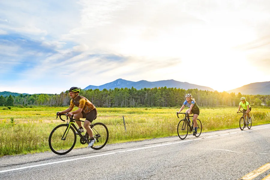 Biking through the town of Jay.