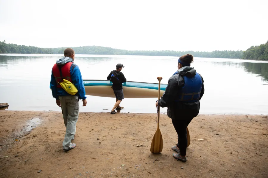 Paddling on Lake Clear.