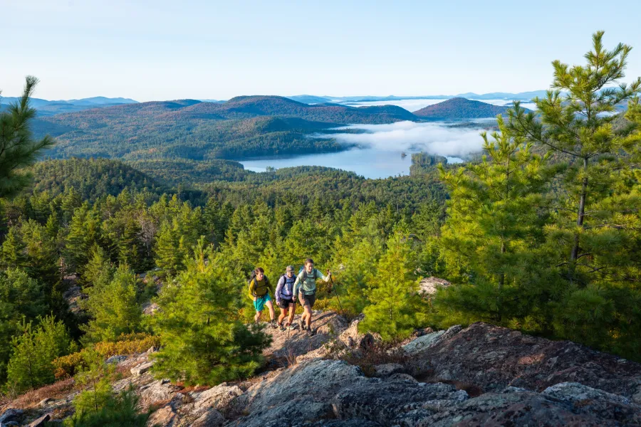 Hikers going up Treadway Mountain