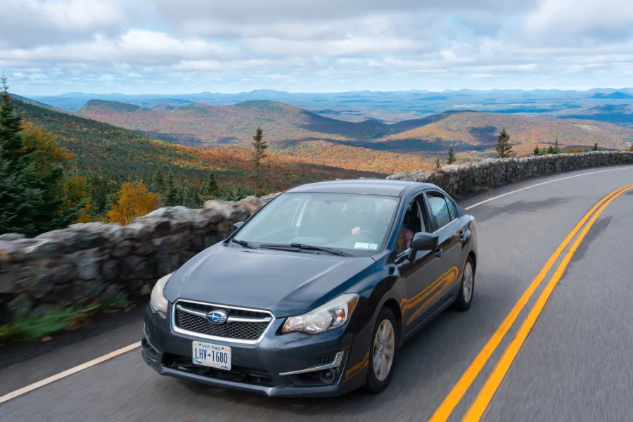 Driving up the Whiteface Veterans' Memorial Highway in the fall.