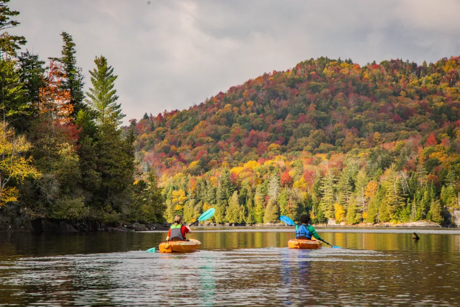 Paddling Henderson Lake in the fall.