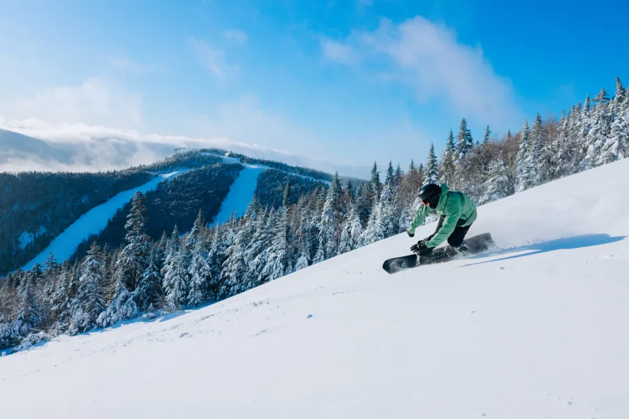 Snowboarding in the Whiteface Region.