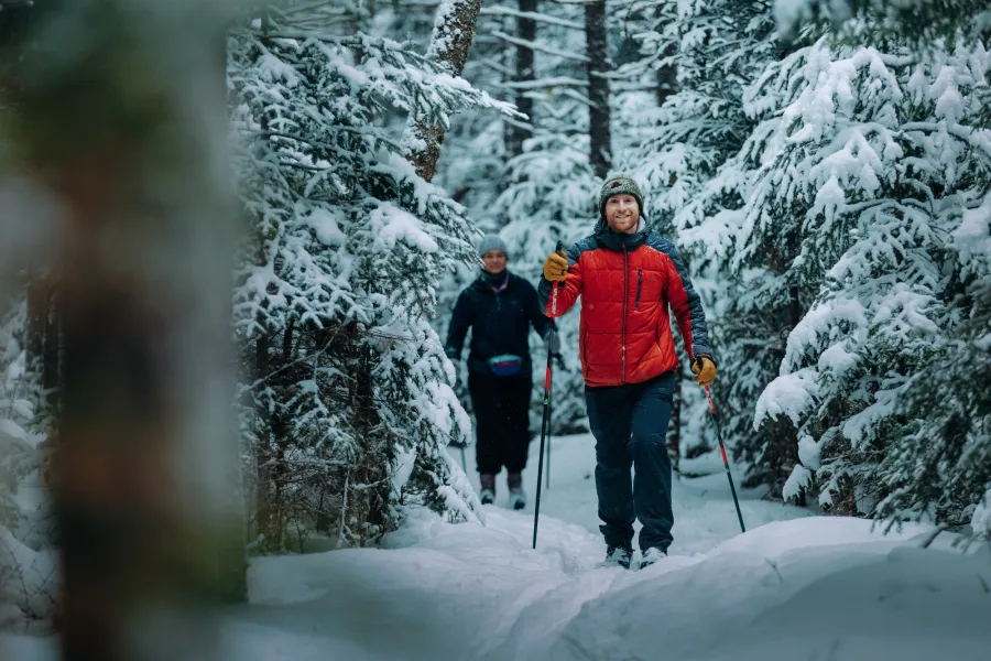 Cross-country skiing in Lake Placid.