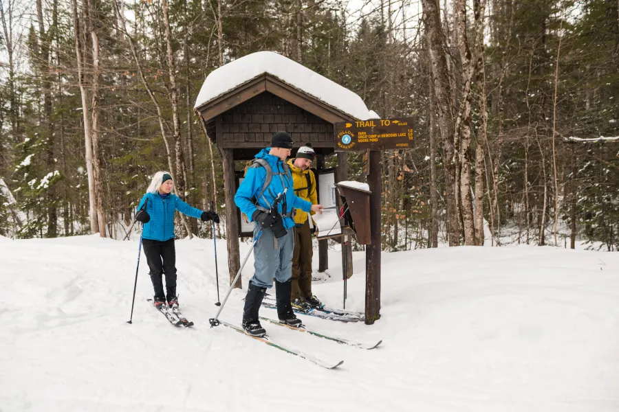 Skiing at the Adirondack Interpretive Center.
